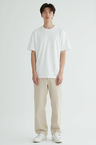 Men's Asian White T-Shirt