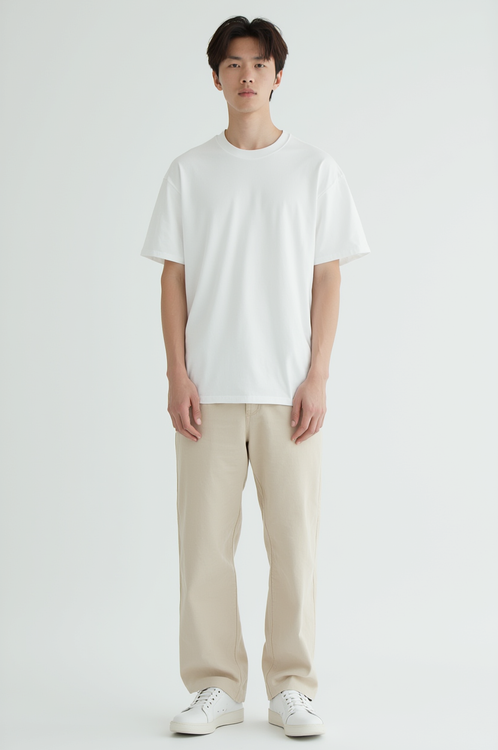 Men's Asian White T-Shirt