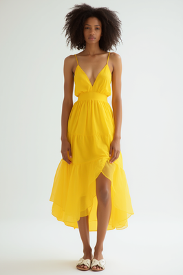 Women's Bright Yellow Long Skirt
